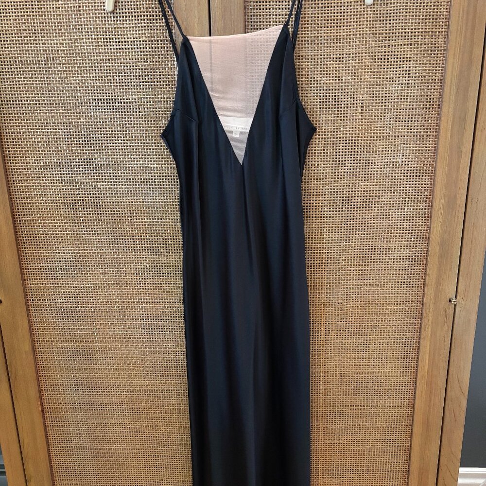 Fleur du Mal Black Silk Slip Dress, XS